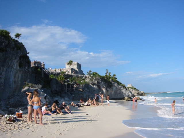 The beach at Tulum